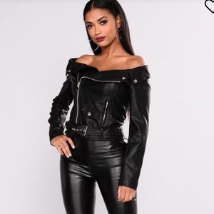 Black leather jacket